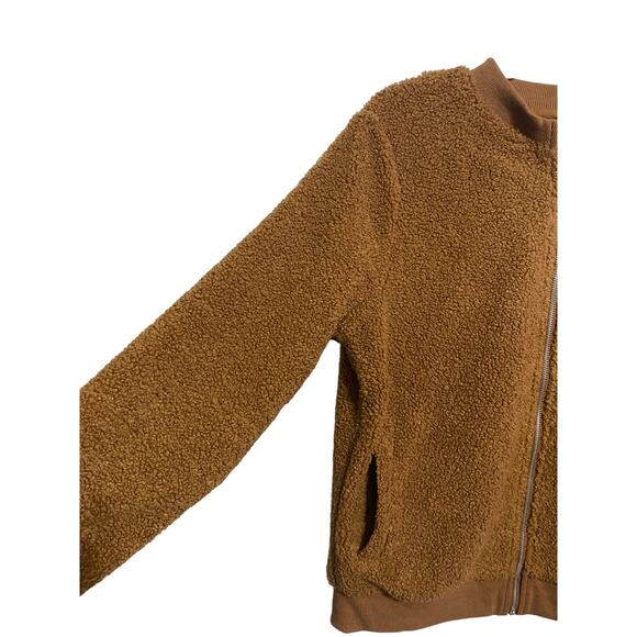 Mirol Sherpa Fleece Size Meduim Zip Up Brown - Picture 6 of 12